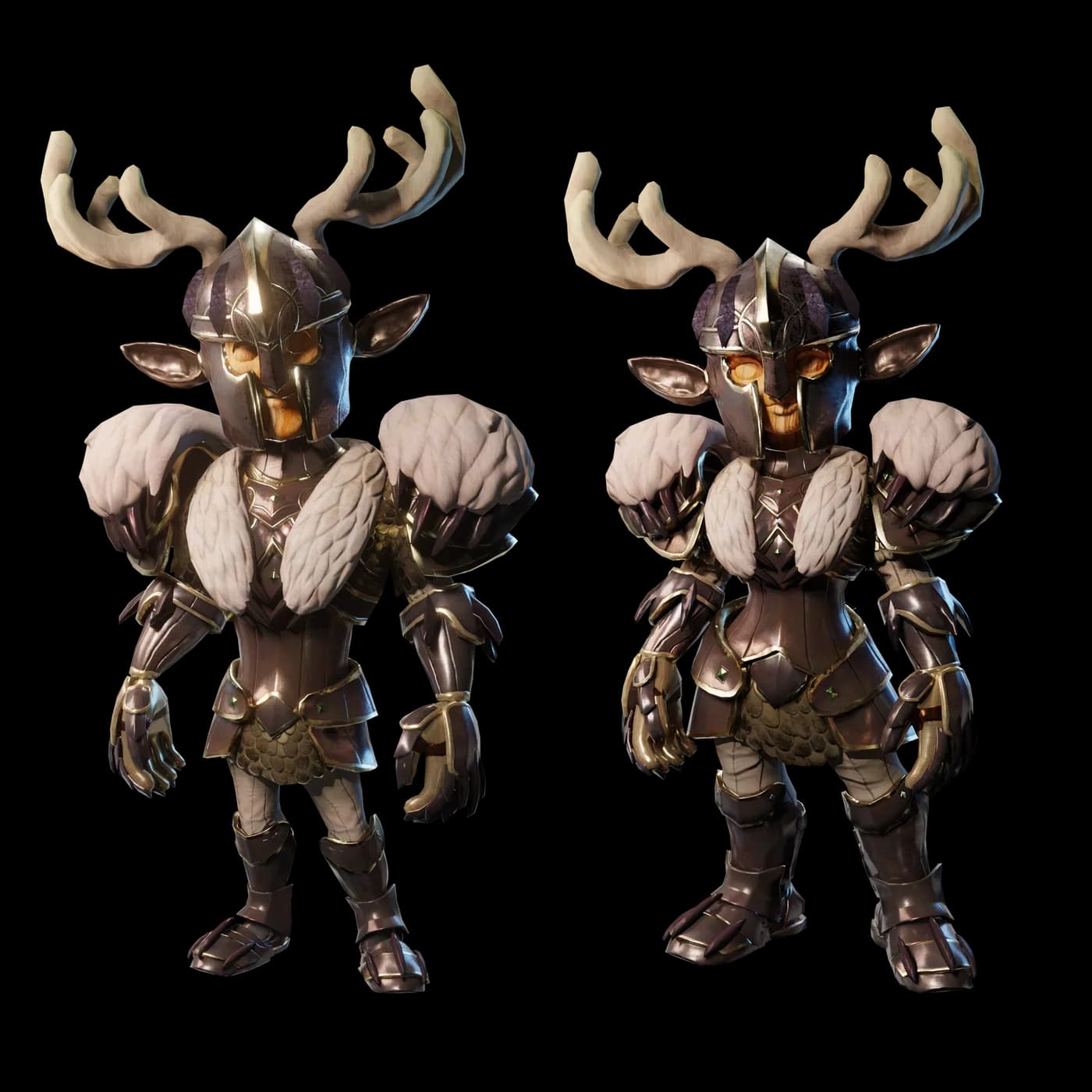 Forest — antler crown & verdant-gold armor